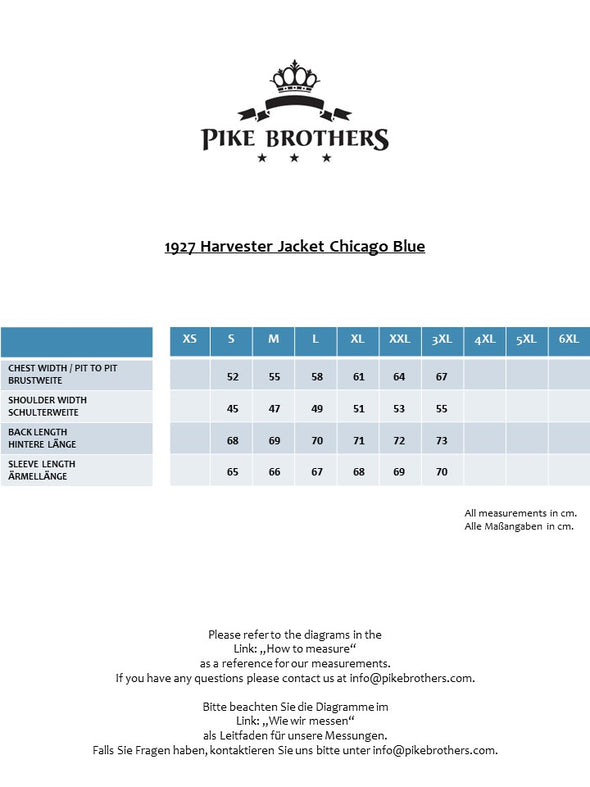 1927 Harvester Jacket Chicago Blue - Pike Brothers