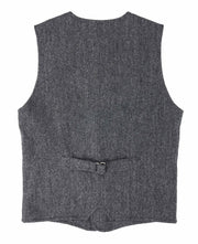Gray tweed vest with buttons and pockets