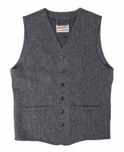 Gray tweed vest with buttons and pockets