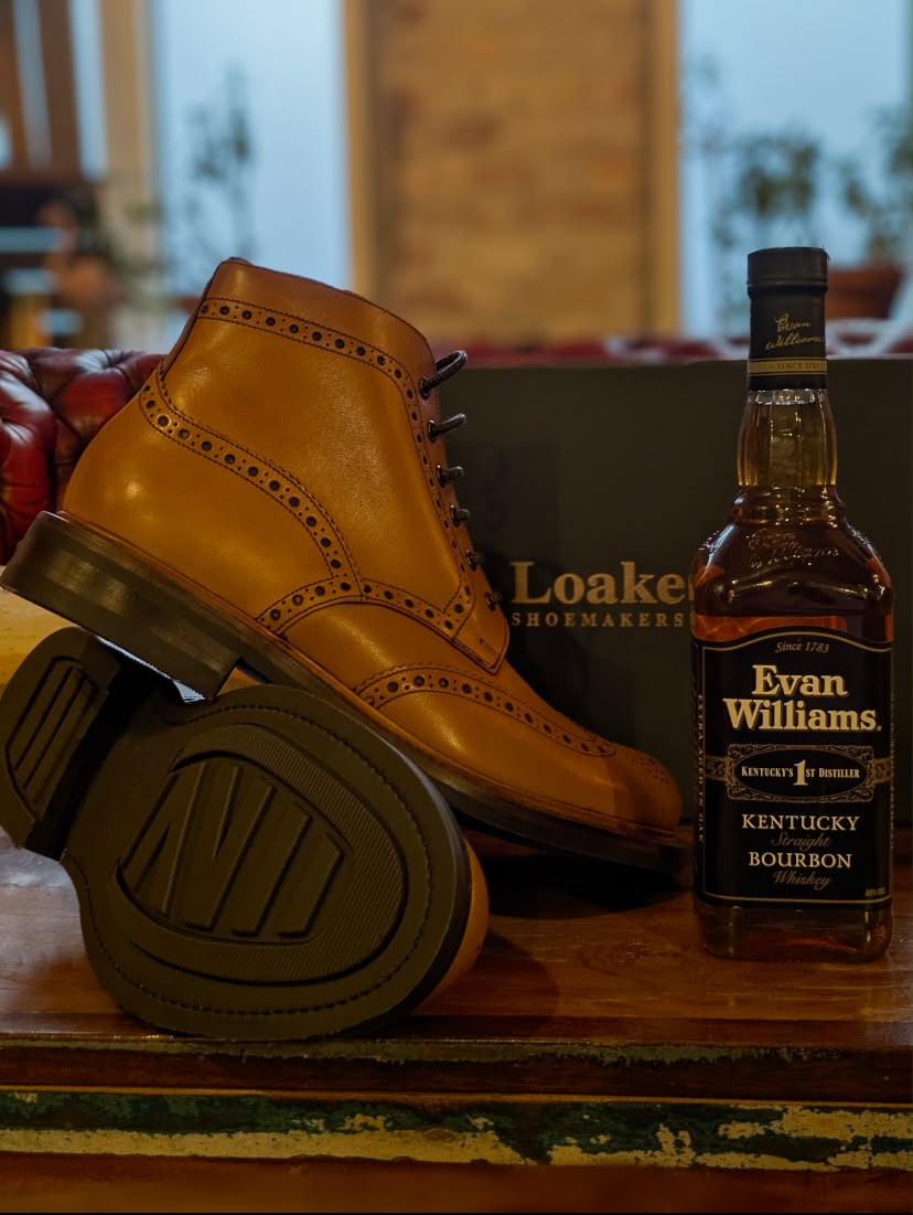 Free bottle of Bourbon with every purchase of boots from Loake Shoemakers...