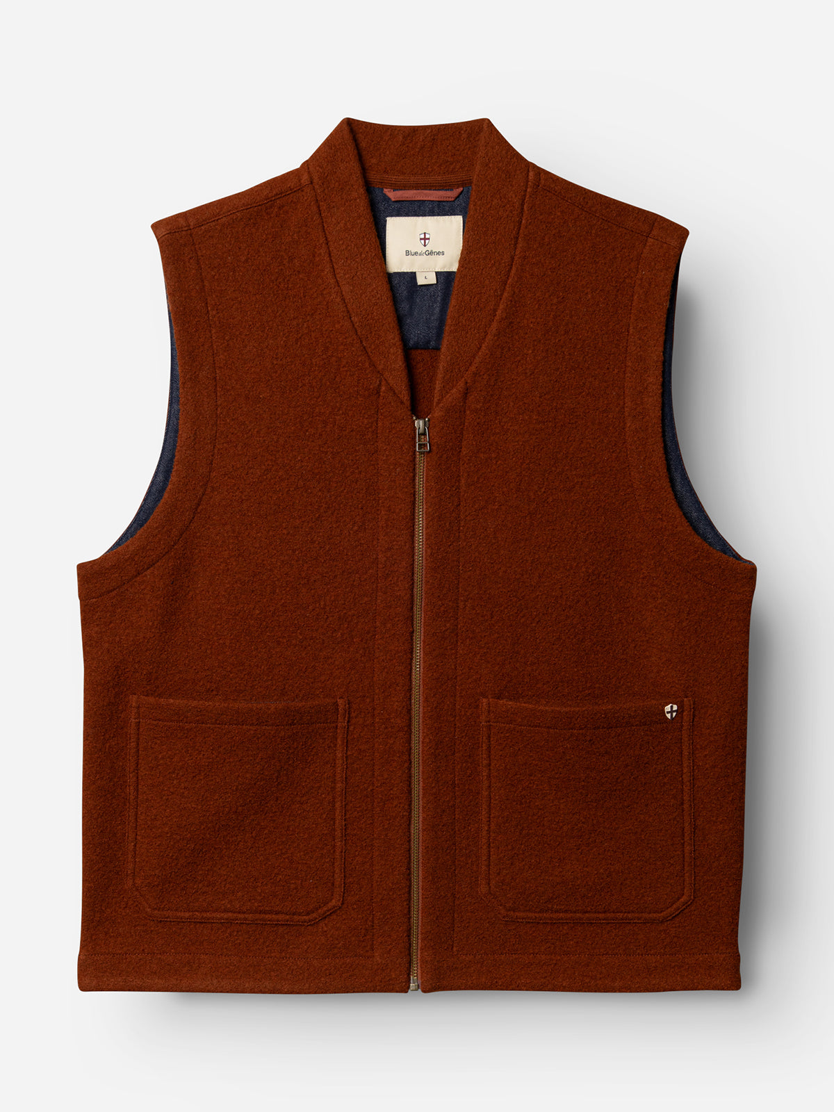 BGmudock Wool Waistcoat - Blue de Genes