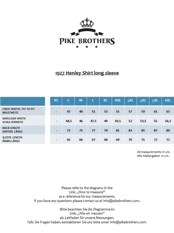 1927 Henley Shirt Long Sleeve, Indigo melange - Pike Brothers