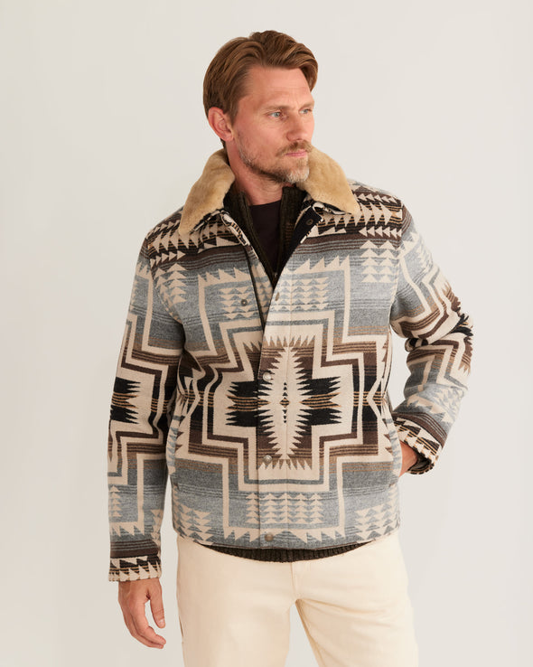 Silverton Shearling-Collar Wool Coat - Pendleton