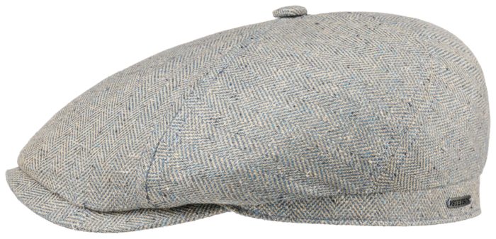 6-Panel Cap Silk/Cotton - Stetson - Blue Herringbone