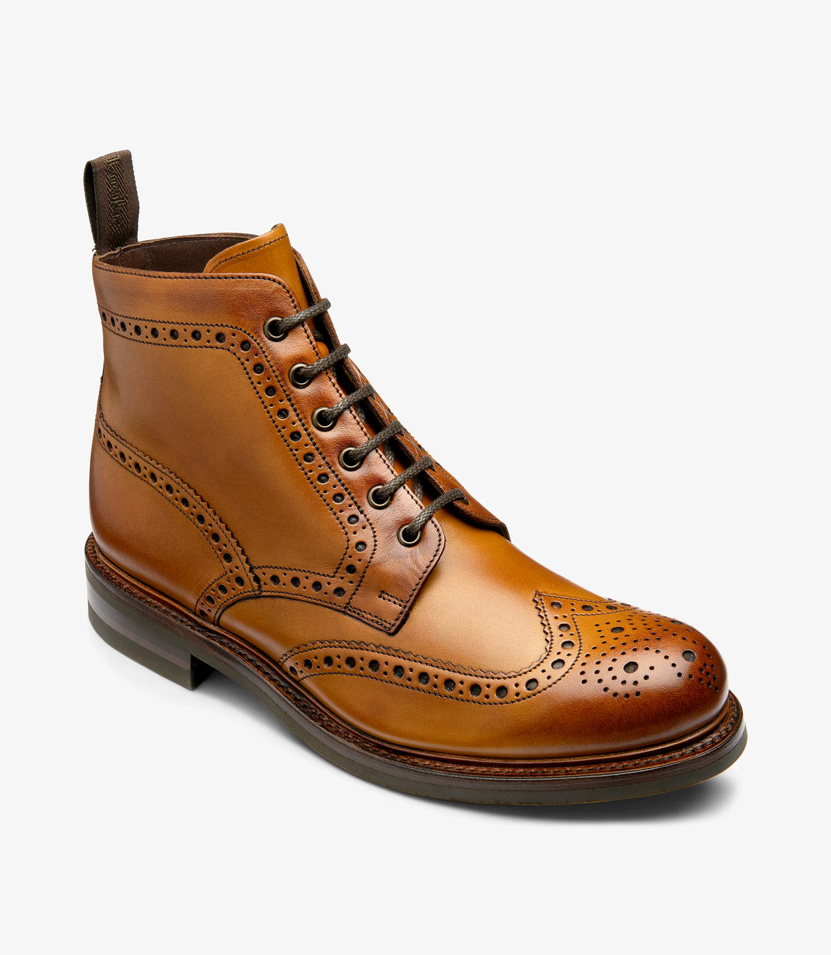 Bedale Burnished Calf Brogue Boot - Loake