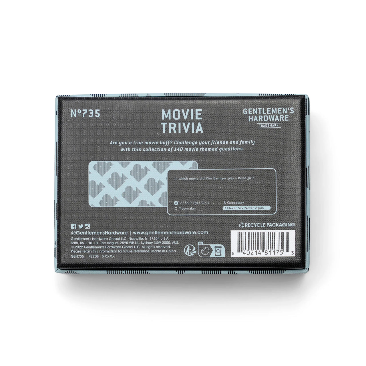 Movie Trivia - Gentlemen's Hardware