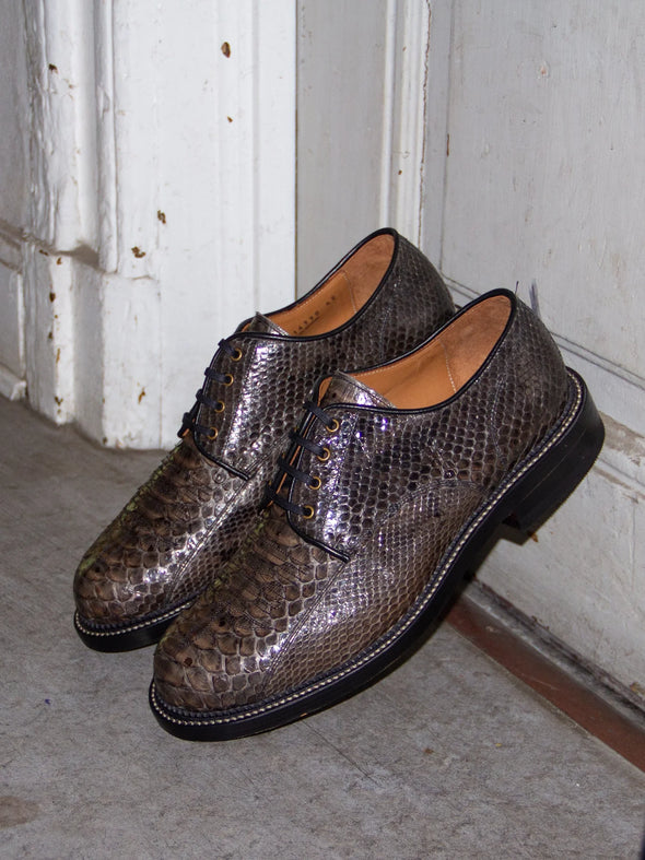 Western Derby Python, Grey - Bright Shoemakers