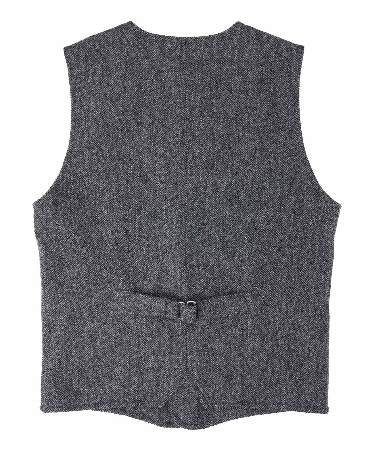 Gray tweed vest with buttons and pockets