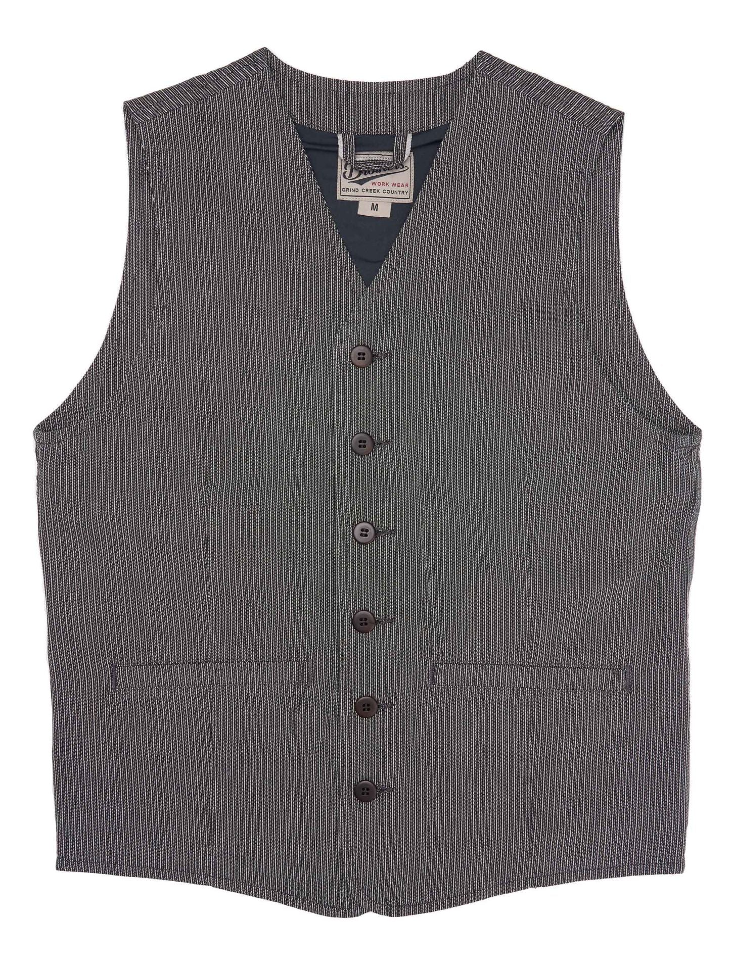 Gray sleeveless buttoned vest