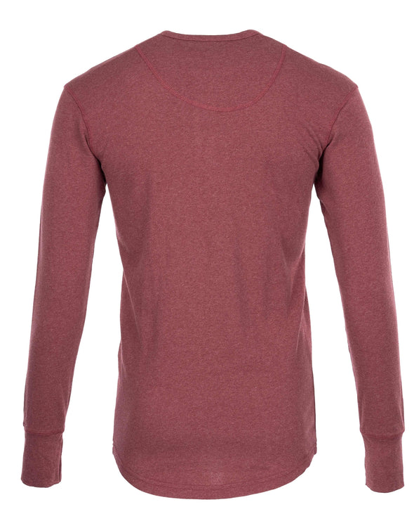 1927 Henley Shirt Long Sleeve, Granate Red - Pike Brothers