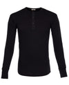 1927 Henley Shirt Long Sleeve, Faded Black - Pike Brothers