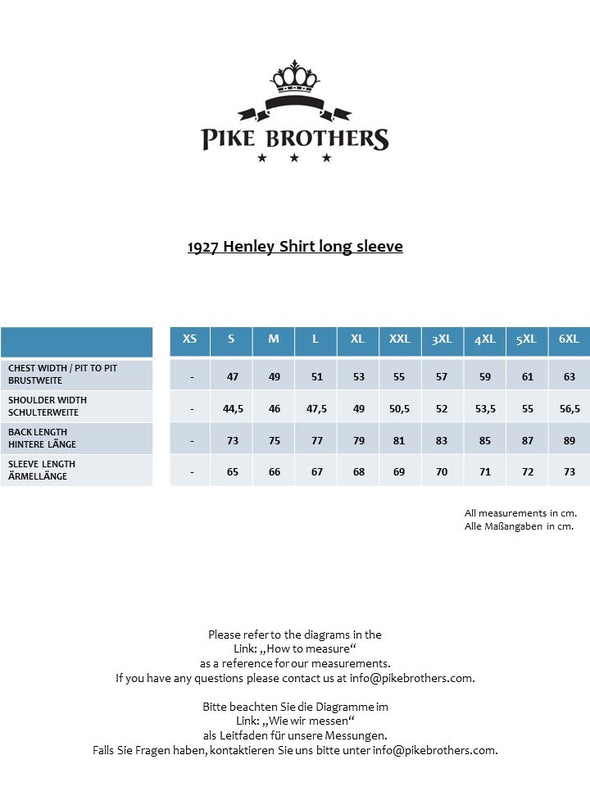 1927 Henley Shirt long sleeve, Mojave blue - Pike Brothers