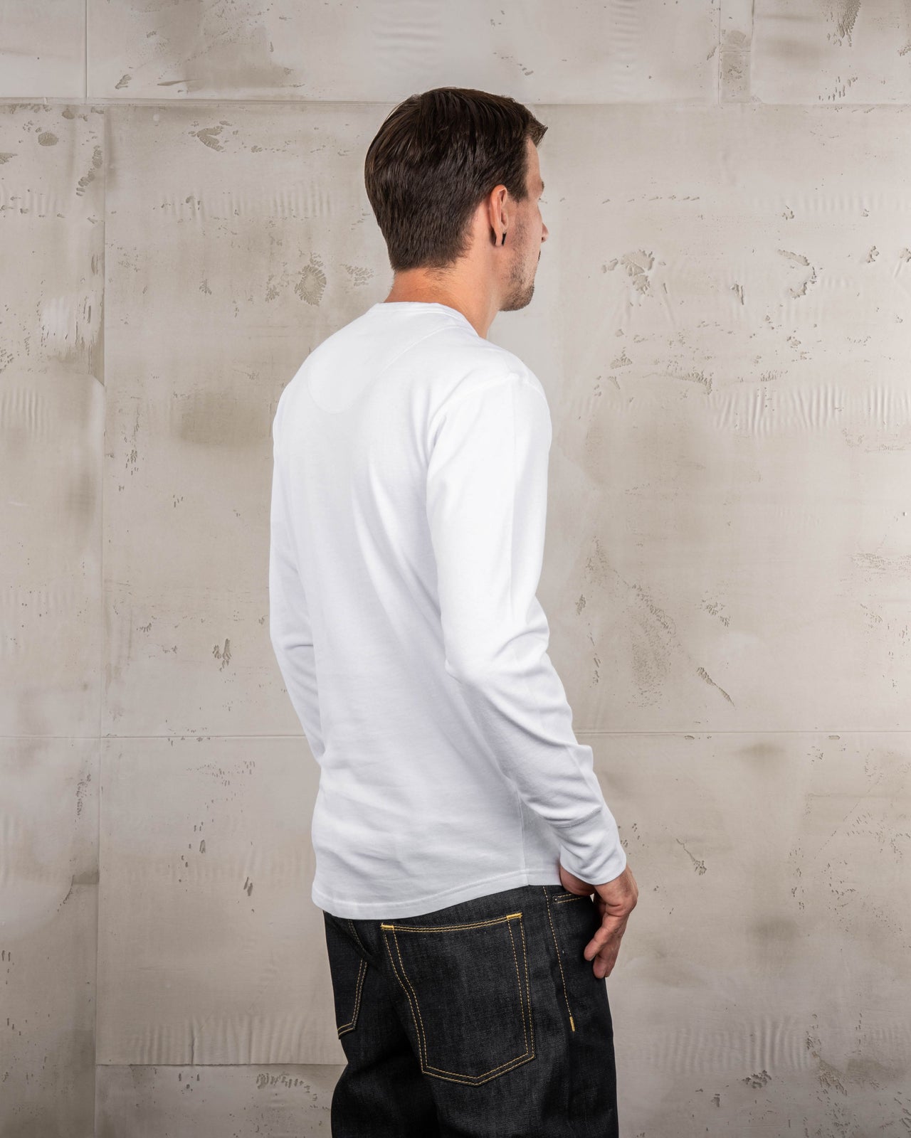 1927 Henley Shirt Long Sleeve Pure White - Pike Brothers