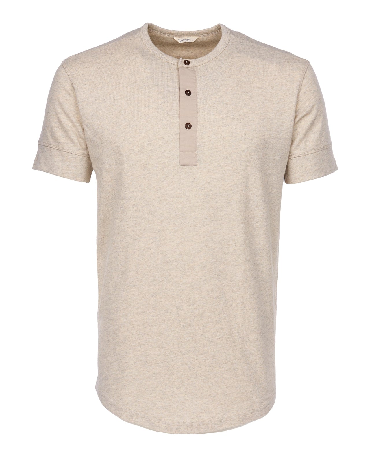 1927 Henley Shirt Short Sleeve, Ecru Melange - Pike Brothers