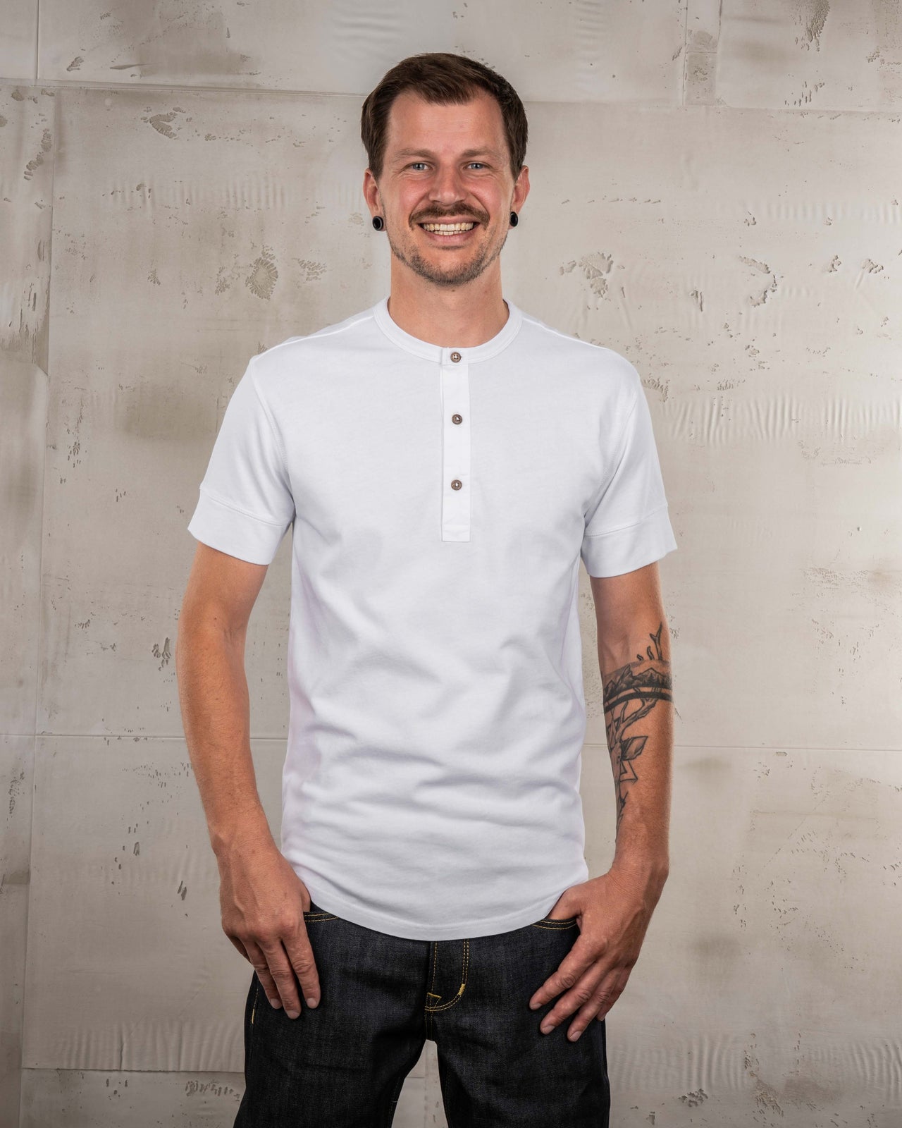 1927 Henley Shirt Short Sleeve Pure White - Pike Brothers