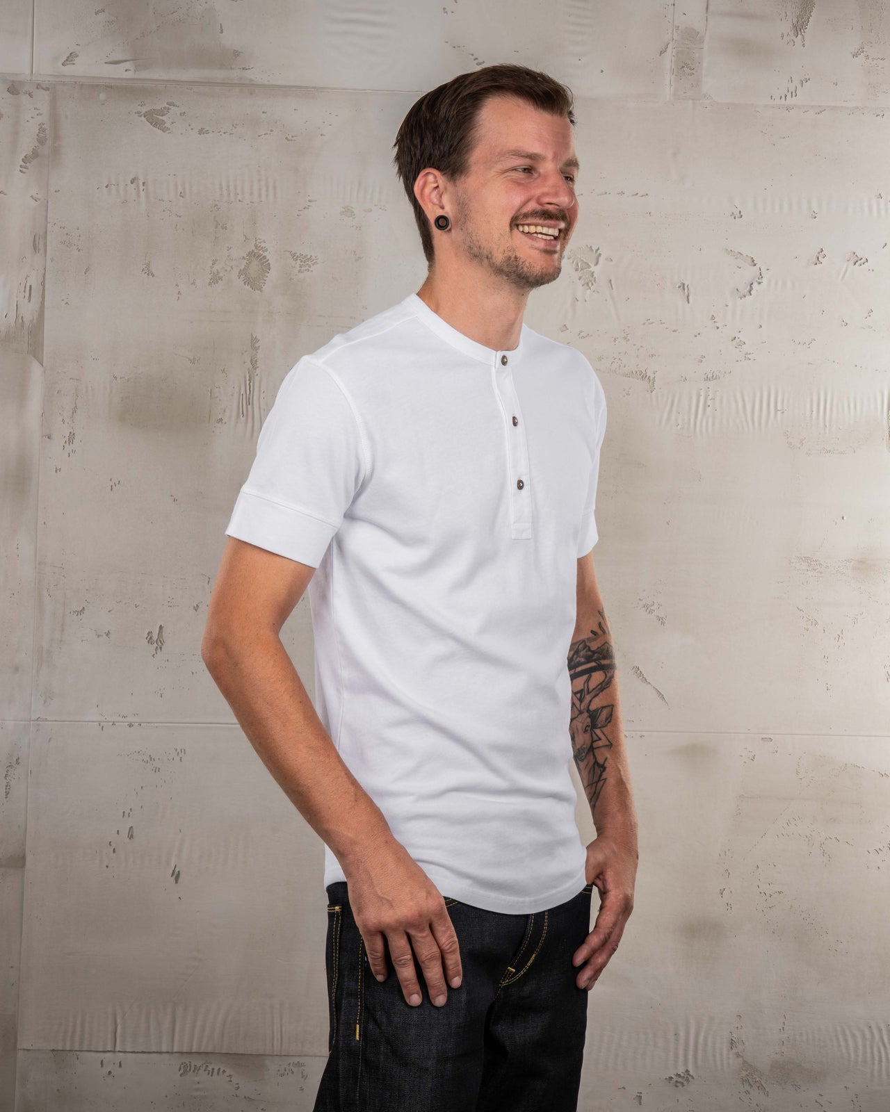 1927 Henley Shirt Short Sleeve Pure White - Pike Brothers