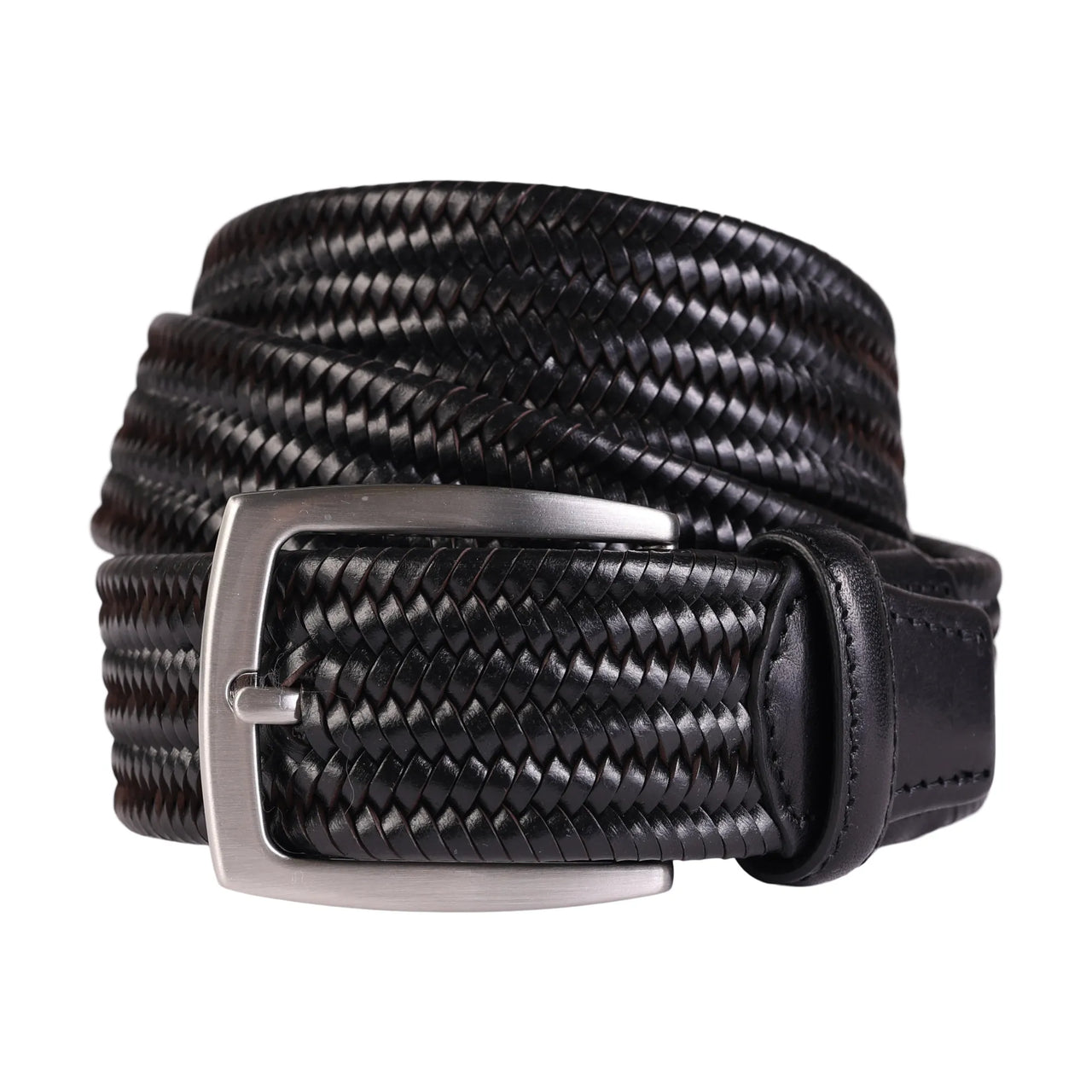 Braided Stretch Leather Belt 35mm - Amanda Christensen