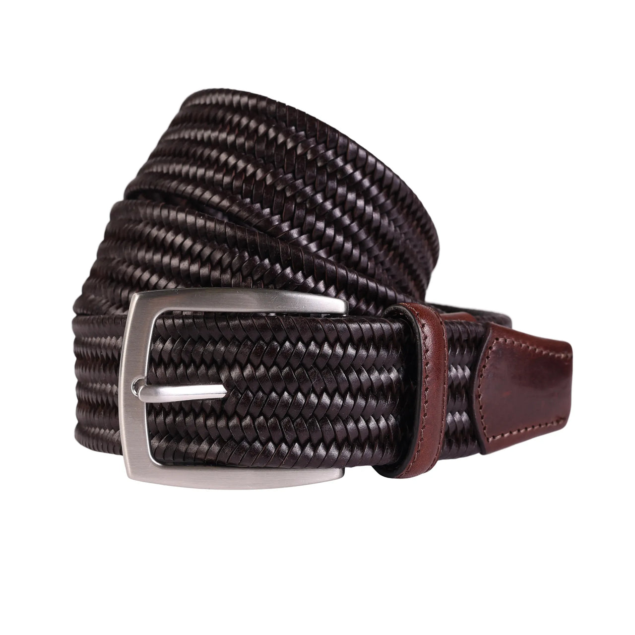 Braided Stretch Leather Belt 35mm - Amanda Christensen