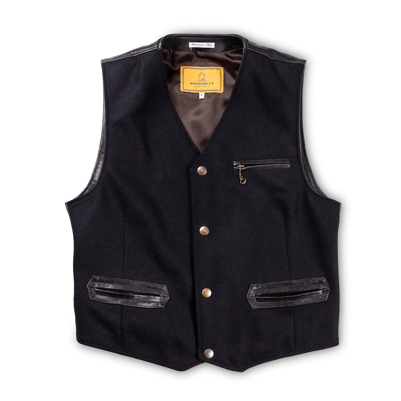 “Mandriano” Navy Blue Wool Vest - Shangri La