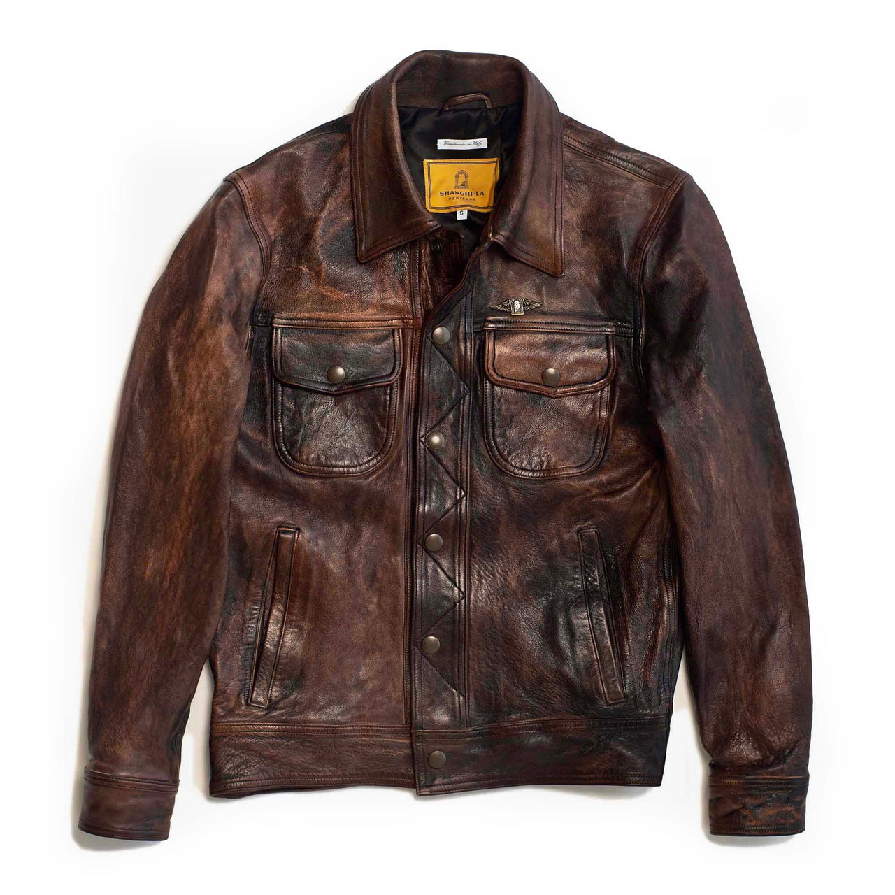 Terracotta Bruciato Leather Jacket - Shangri La