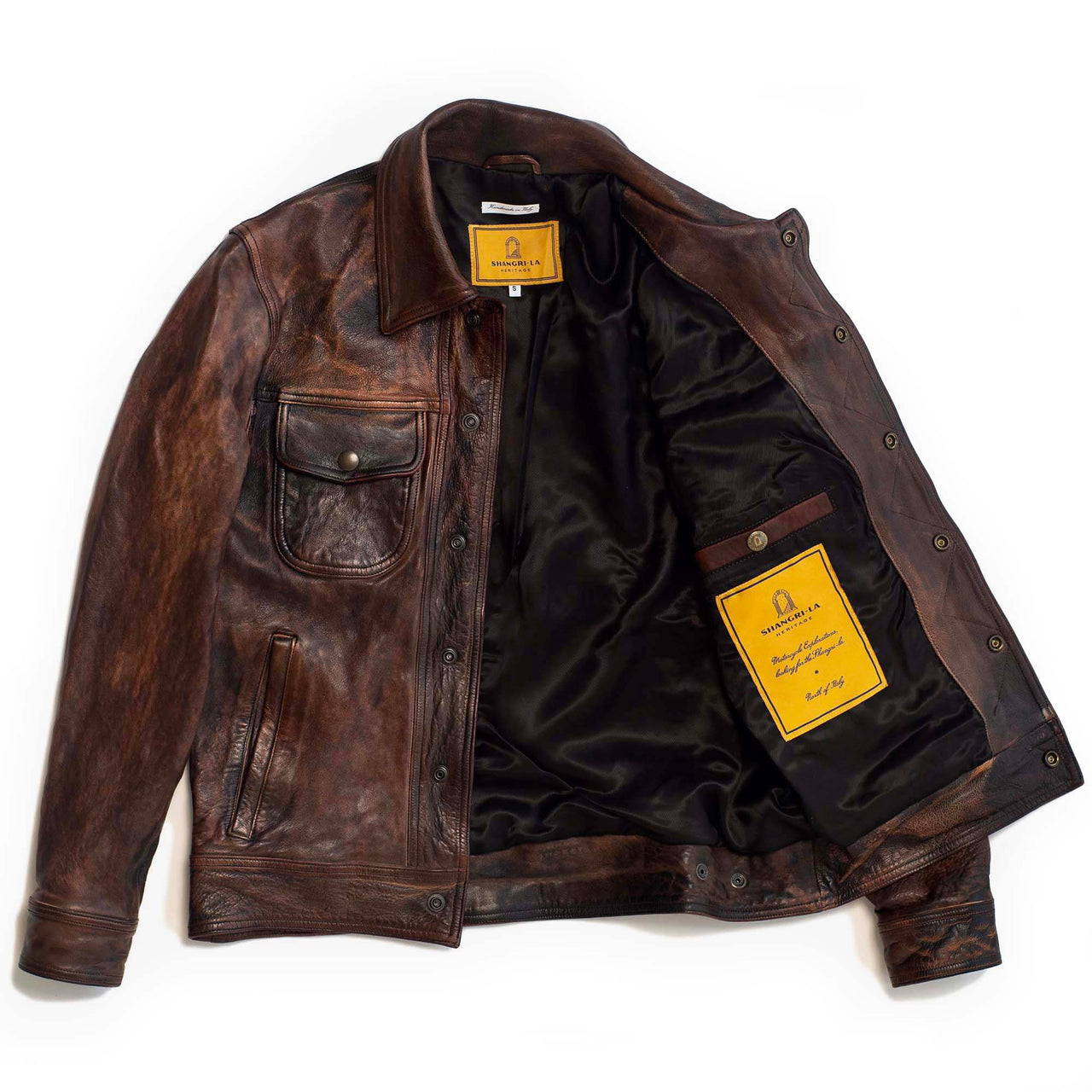 Terracotta Bruciato Leather Jacket - Shangri La