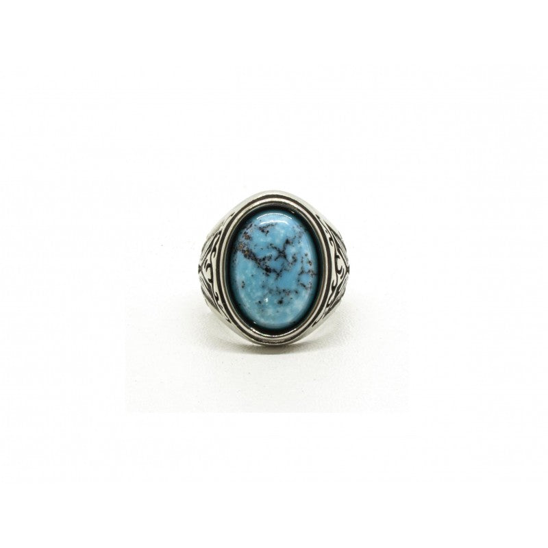 Signet Ring Kingman Turquoise - Black Pearl Creations