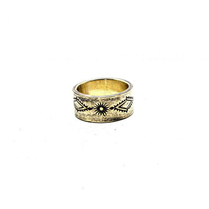 Solid Brass Native Style Ring - Black Pearl Creations