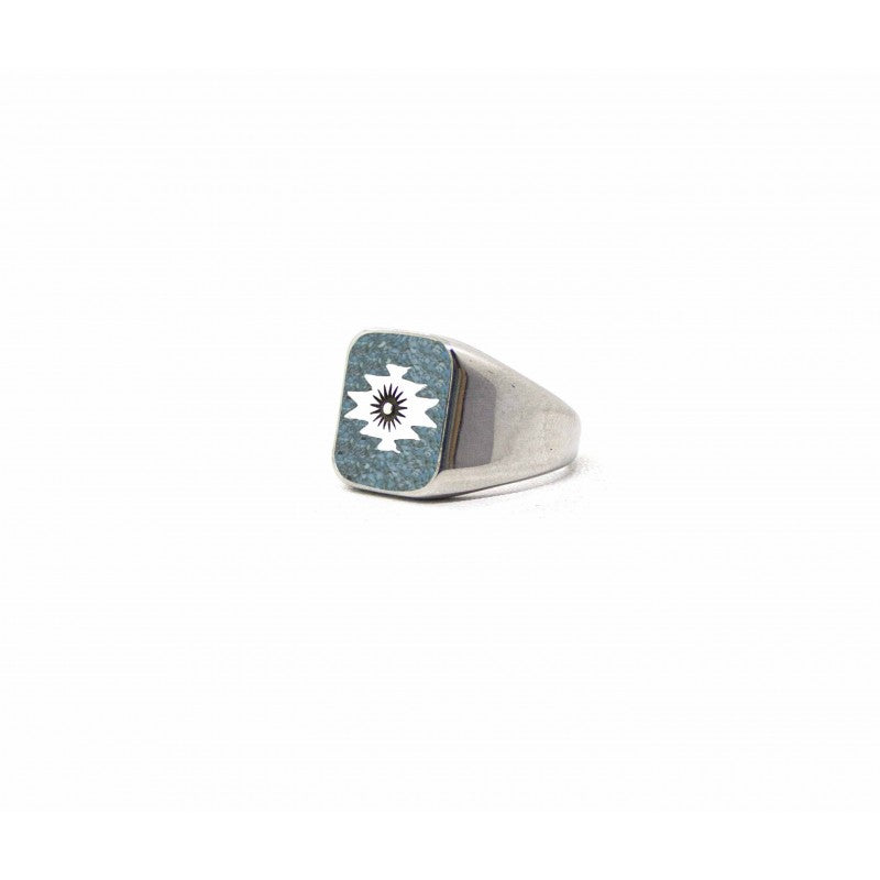 Southwestern Square Ring Turquoise Sand - Black Pearl Creations