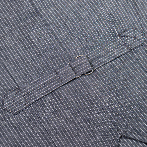 1905 Hauler Vest Grey Striped Linen - Pike Brothers
