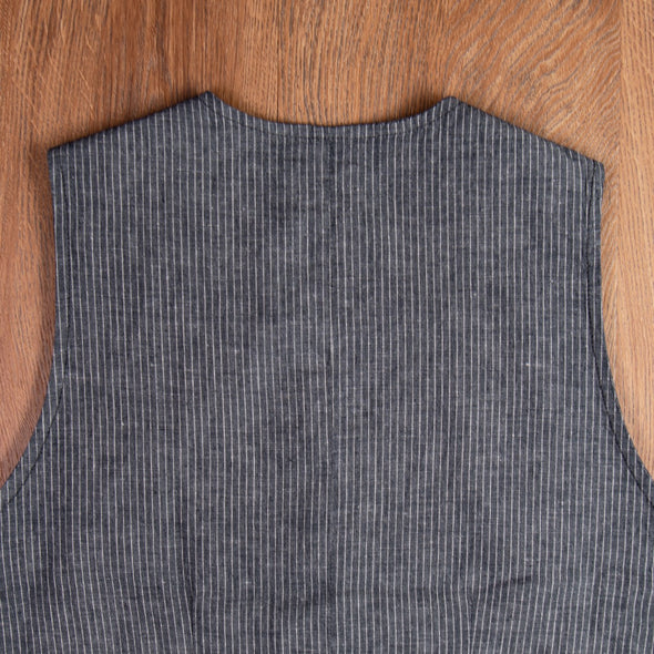 1905 Hauler Vest Grey Striped Linen - Pike Brothers