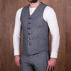 1905 Hauler Vest Grey Striped Linen - Pike Brothers