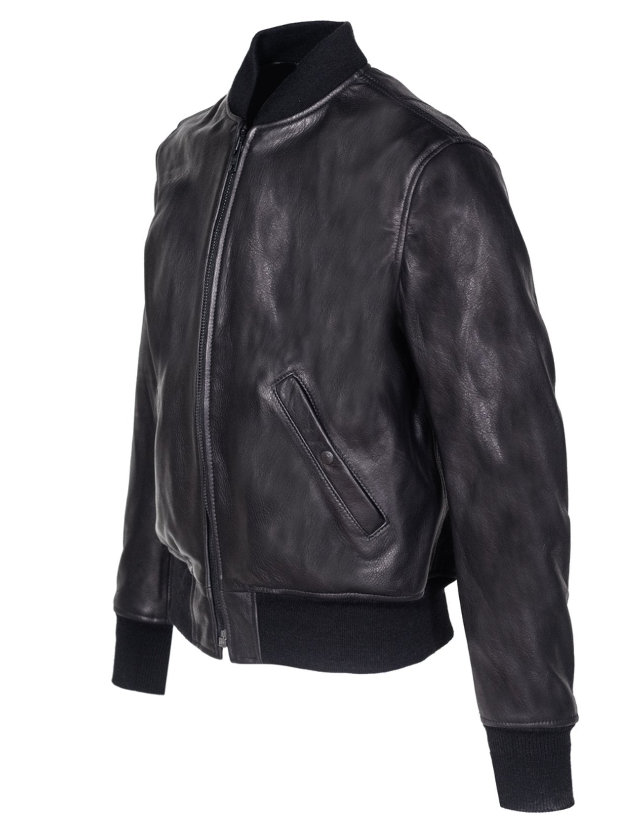 K*M様 SCHOTTO leather jacket bomber milit Vintage Y2K Schott MA-1 Leather Lambskin Black Bomber Flight