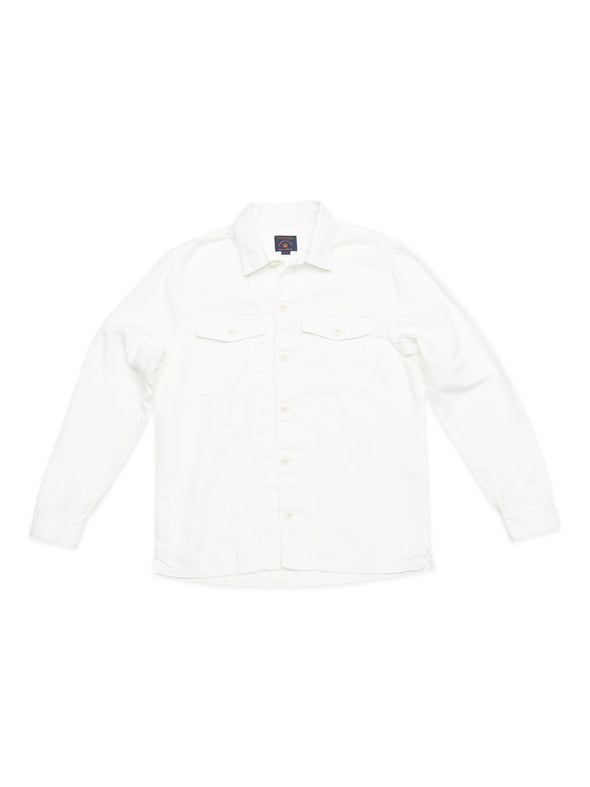 Vittorio Etna Overshirt, White - Blue de Genes