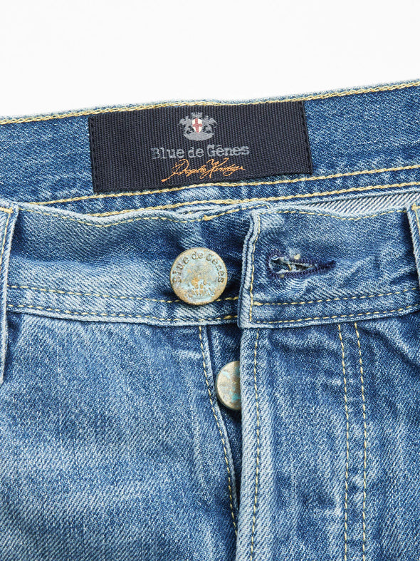 Gastone Five Used Jeans - Blue de Gênes