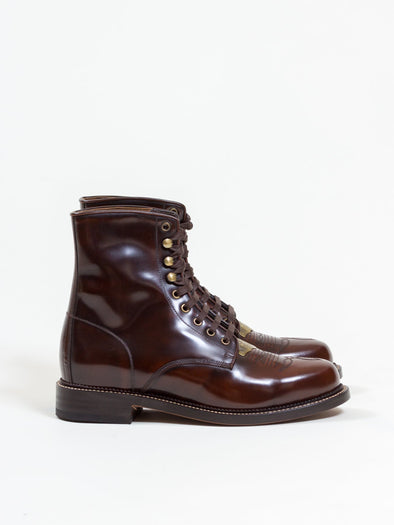 Western Lace Boot, Cognac - Bright Shoemakers