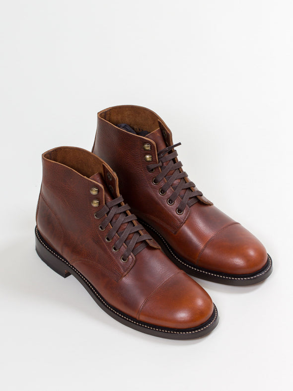 Lace Boot, Wax Caramel - Bright Shoemakers