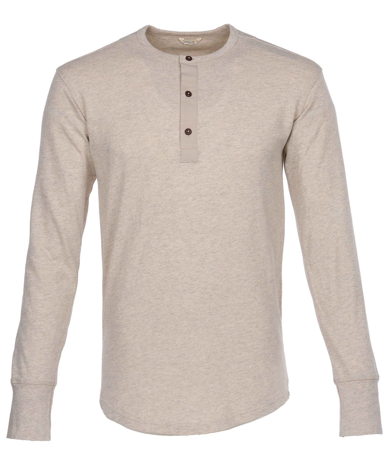 1927 Henley Shirt Long Sleeve, Ecru Melange - Pike Brothers