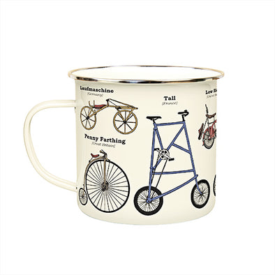 Enamel Mug, Bicycles - Gift Republic