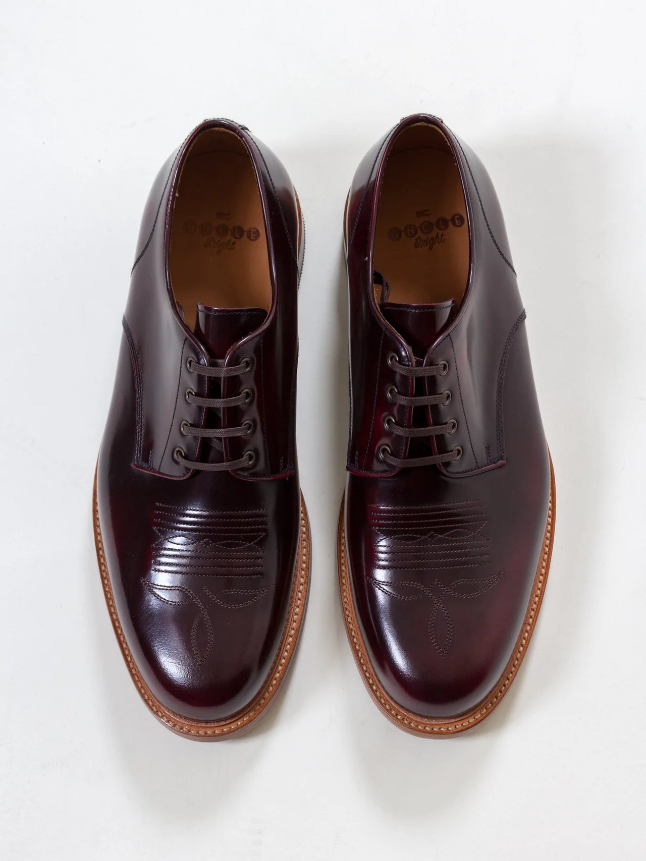 Western Derby Burgundy High Shine - Bright Shoemakers