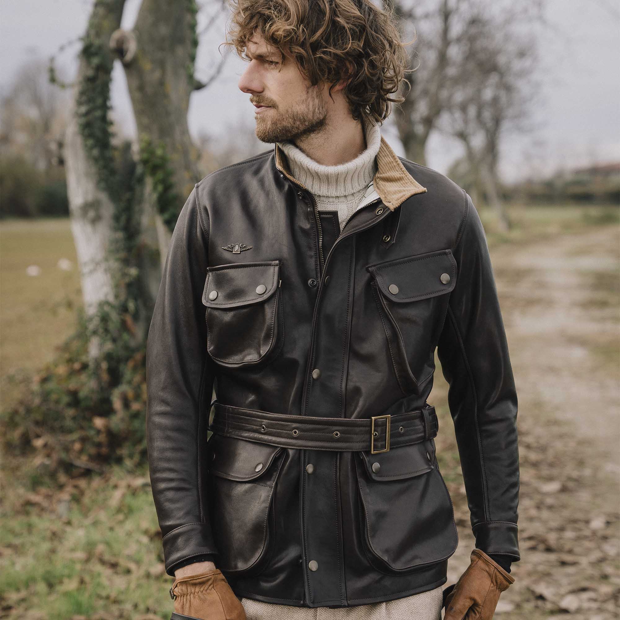 Cossack” Testa di Moro Lambskin Leather Jacket - Shangri-la Heritage